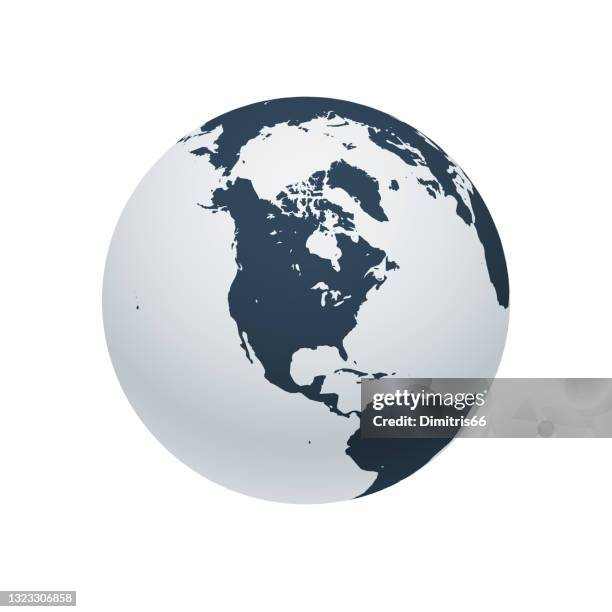 earth globe focusing on north america and north pole. - usa globe stock illustrations