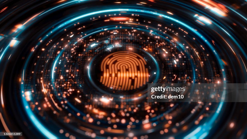 Digitaler Fingerabdruck-Scan-Verifizierungsprozess