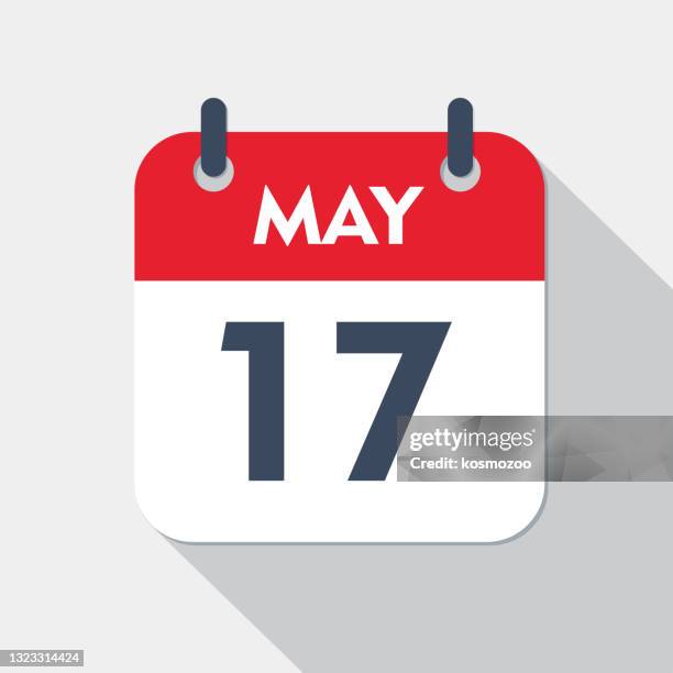 daily calendar icon - 17 may - 17 may stock illustrations