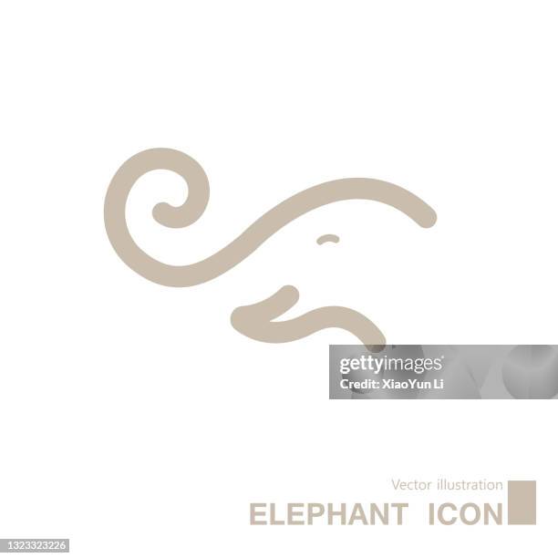 ilustraciones, imágenes clip art, dibujos animados e iconos de stock de icono de elefante dibujado por vector. - elephant head