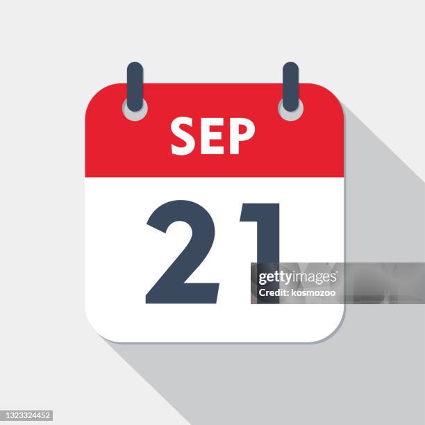 daily calendar icon - 21 september - september stock illustrations