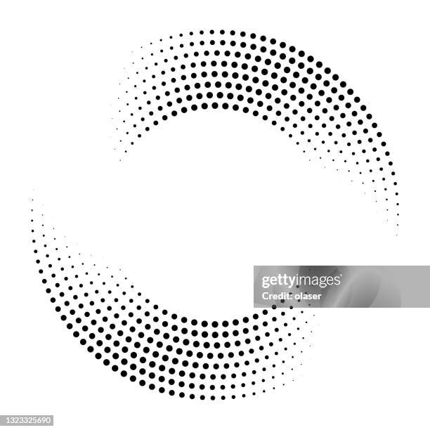 circular pattern of dots fading twice using size. multiple orbits. - black twice stock illustrations
