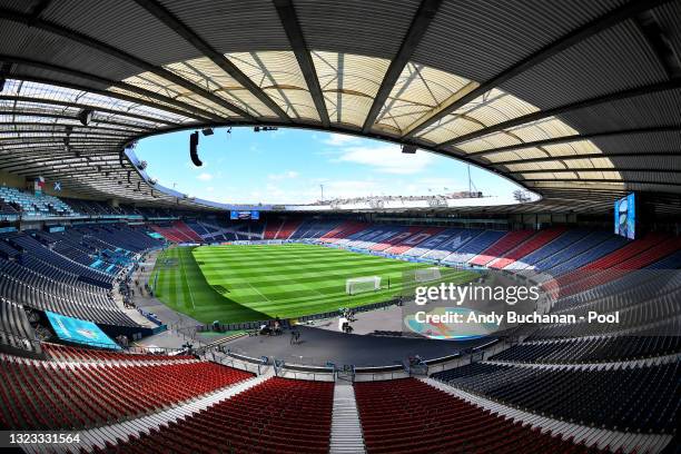 General view inside the stadium prior to the Czech Republic Training Session ahead of the UEFA Euro 2020 Group D match between Scotland and Czech...
