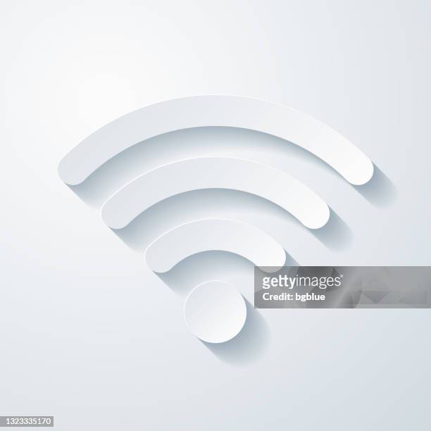 wifi. icon with paper cut effect on blank background - wireless technology stock illustrations