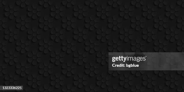 abstract black background - flower pattern - flower black background stock illustrations