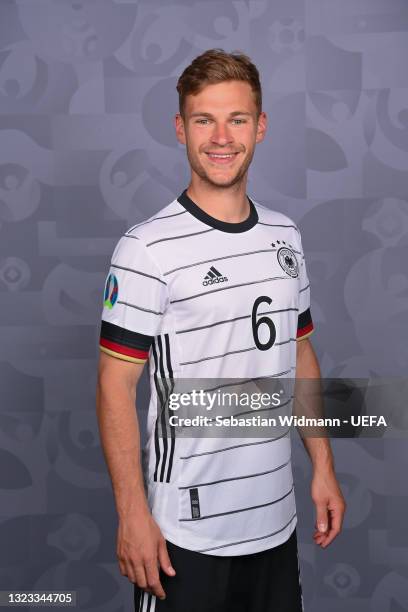 Joshua Kimmich of Germany poses during the official UEFA Euro 2020 media access day on June 12, 2021 in Herzogenaurach, Germany.