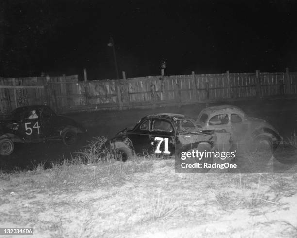 Wild Modified stock car racing action was the norm during events at Greensboro Fairgrounds.