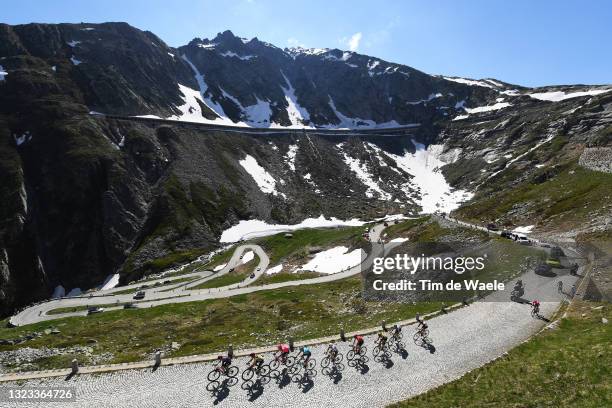 Maximilian Schachmann of Germany and Team Bora - Hansgrohe, Rui Alberto Faria Da Costa of Portugal and UAE Team Emirates, Sam Oomen of Netherlands...