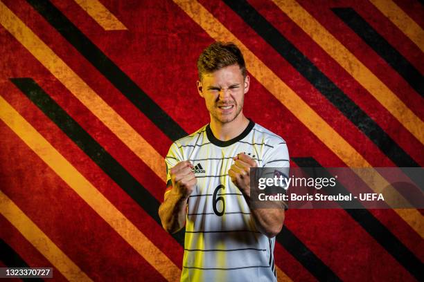 Joshua Kimmich of Germany poses during the official UEFA Euro 2020 media access day on June 12, 2021 in Herzogenaurach, Germany.