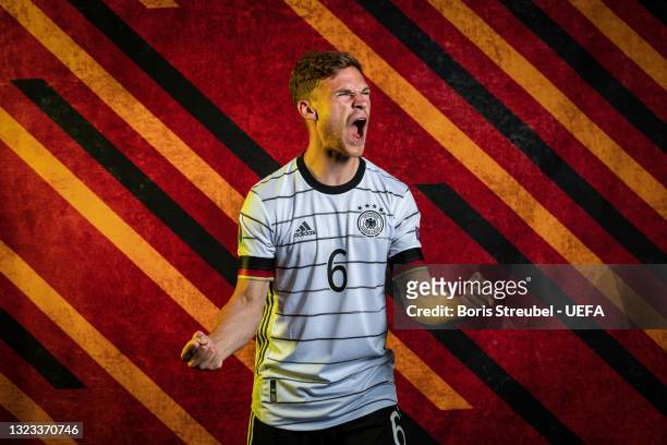 Joshua Kimmich of Germany poses during the official UEFA Euro 2020 media access day on June 12, 2021 in Herzogenaurach, Germany.