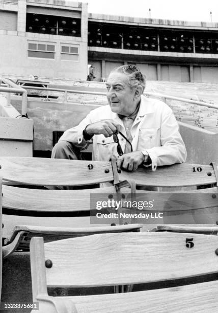 Producer Guy Lombardo watches a rehearsal of "The King and I" from the seats at Jones Beach Marine Theatre in Wantagh, New York on June 13, 1972.