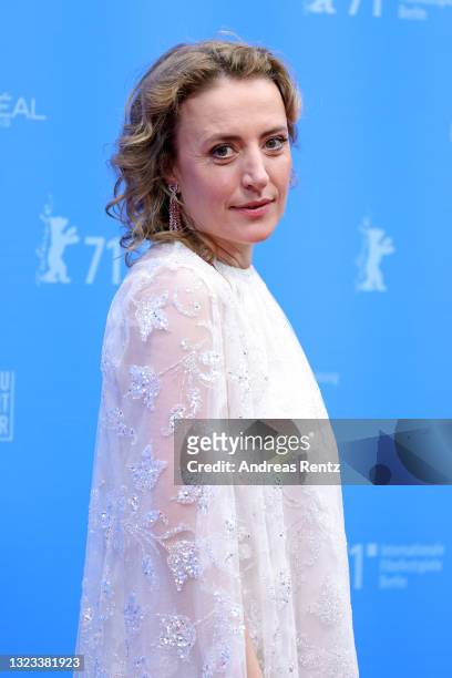 Maren Eggert, winner of the Silver Bear for Best Leading Performance for their movie "Ich bin dein Mensch" attends the Award Ceremony and "Babardeală...