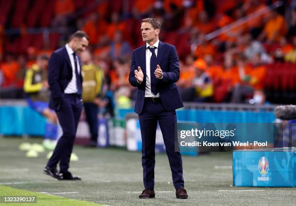 Frank de Boer, Head Coach of Netherlands applauds during the UEFA Euro 2020 Championship Group C match between Netherlands and Ukraine at the Johan...