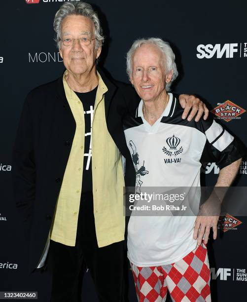 Legendary DOORS band members keyboardist Ray Manzarek and guitarist Robby Krieger arrive at red carpet event, August 17, 2012 at Hollywood section of...