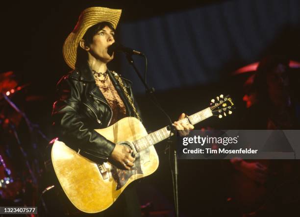 Lucinda Williams performs at Shoreline Amphitheatre on September 26, 1998 in Mountain View, California.