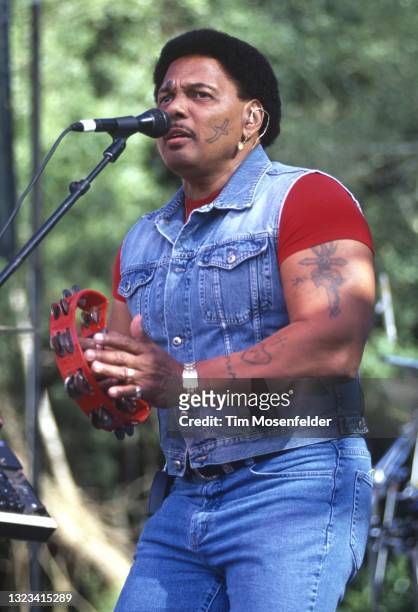 Aaron Neville of The Neville Brothers performs during the Santa Cruz Blues Festival at Aptos Village Park on May 23, 1998 in Aptos, California.