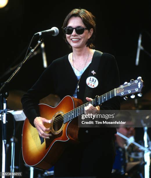Nanci Griffith performs during the Guinness Fleadh at San Jose State University on June 28, 1998 in San Jose, California.