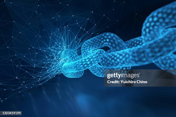 blockchain and network background - kette gebrauchsgegenstand stock-fotos und bilder