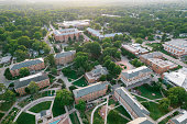 Aerial over North Carolina Central University in the Spring