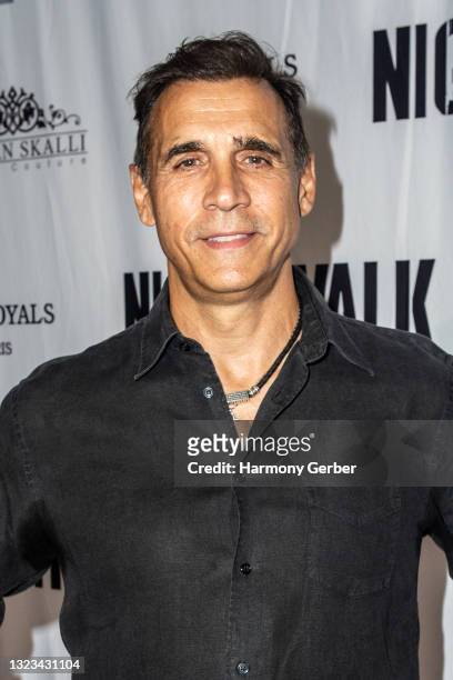 Adrian Paul arrives at LA Special Screening Of "Night Walk" at The Landmark on June 13, 2021 in Los Angeles, California.