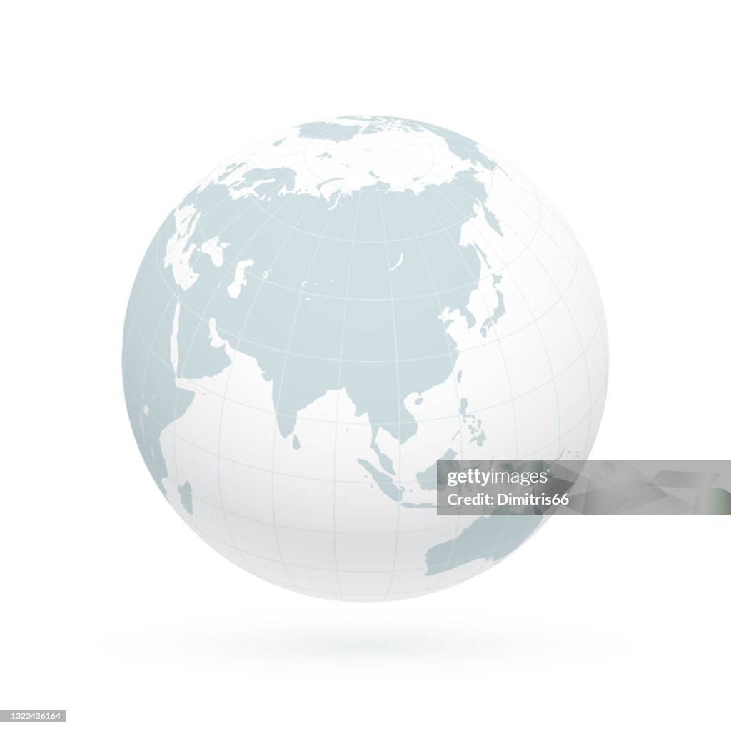 Earth globe focusing on Asia.