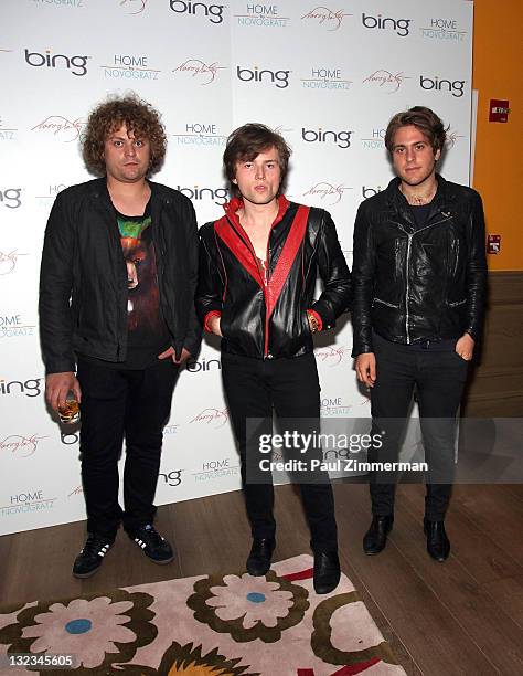 Musicians Austin York, Michael York and Constantine Giavos of Duchess of York attend the premiere party for the new HGTV show "Home By Novogratz" at...