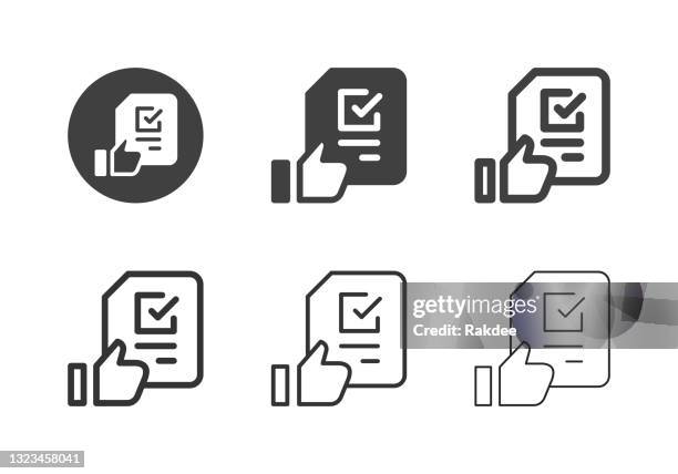 approved document icons - multi series - inspector gadget stock illustrations