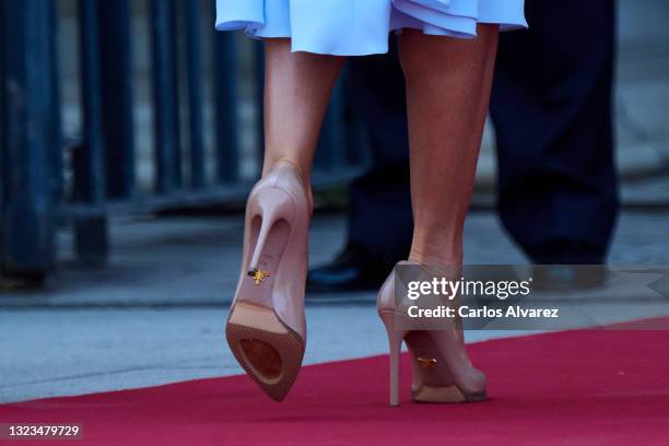 Queen Letizia of Spain, shoes detail, attends the delivery of the first Medal of Honour of Andalucia to King Felipe VI of Spain, awarded by the...