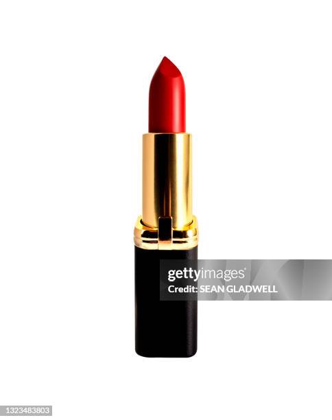 red lipstick - makeup products stock pictures, royalty-free photos & images