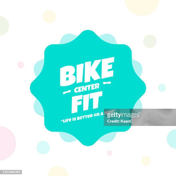 bicycle or bike fit center lettering on background stock illustration - cycling logo stock illustrations