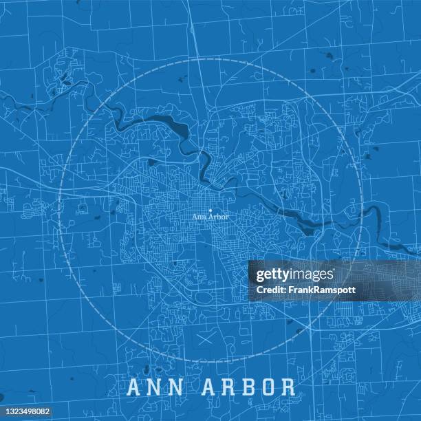 ann arbor mi city vector road map blue text - michigan vector stock illustrations