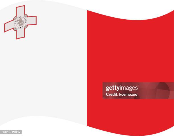 malta waving flag - malta stock illustrations