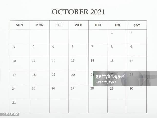 october month calendar - october stock pictures, royalty-free photos & images