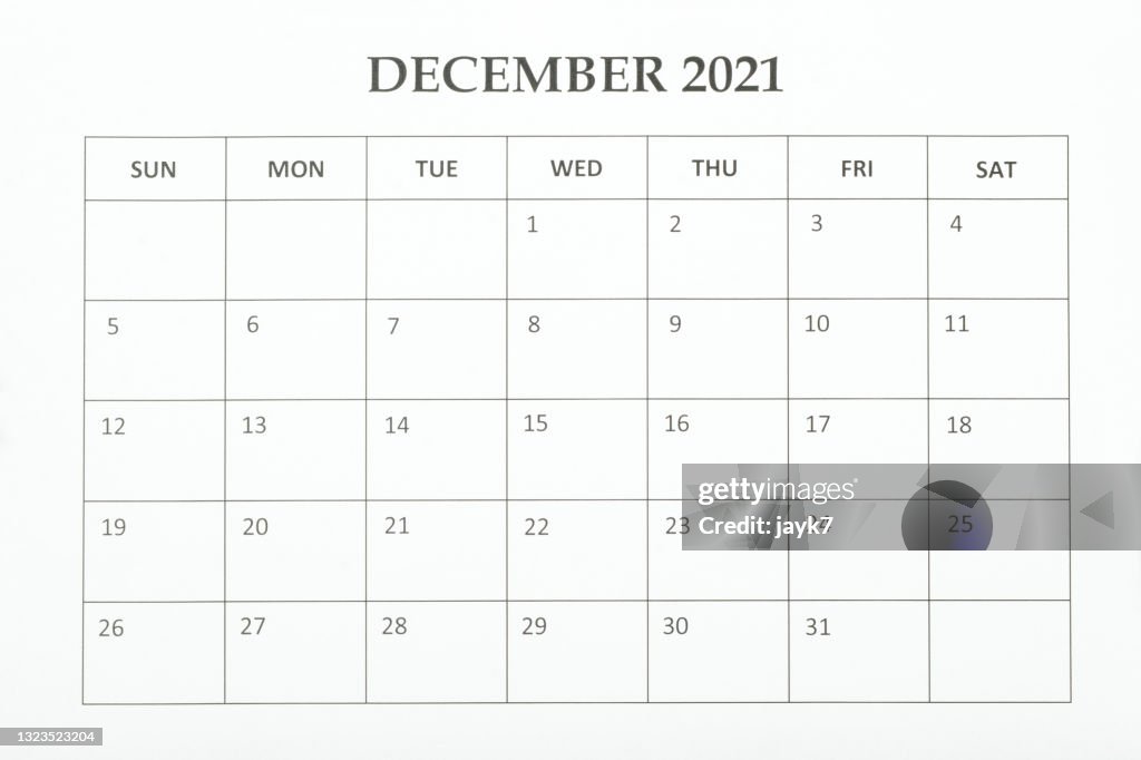 December Month Calendar