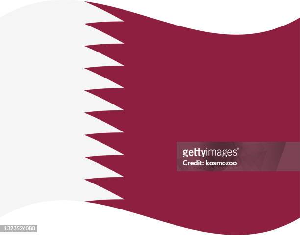 qatar waving flag - qatar flag stock illustrations