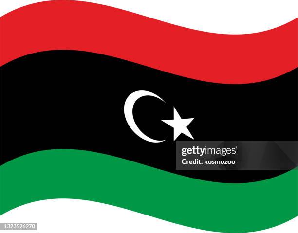 libya waving flag - libya flag stock illustrations