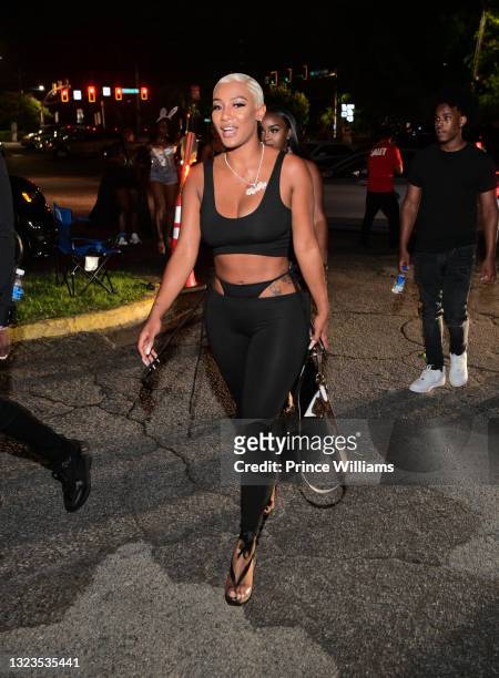Nya Lee attends a Birthday Experience "The Playas Room" Brought to You By Gunna at Gold Room on June 12, 2021 in Atlanta, Georgia.