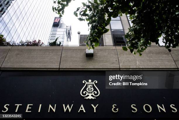 June 20: MANDATORY CREDIT Bill Tompkins/Getty Images Steinway and Sons sign on June 20th, 2020 in New York City.