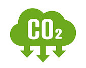 Co2 reduction cloud eco vector icon