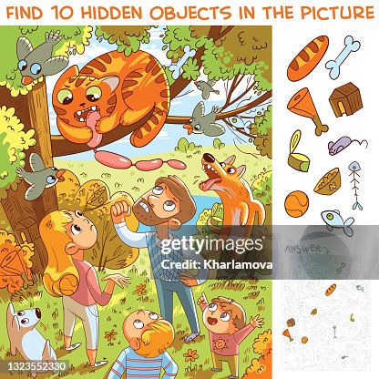 Huned Objects Hungry Thief Find 10 Hidden Objects High-Res Vector Graphic - Getty Images