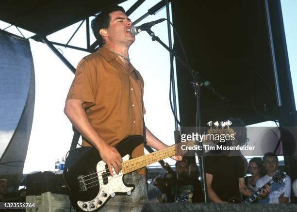 Fat Mike of NOFX performs during the "Vans Warped Tour" at Pier 30/32 on July 5, 1998 in San Francisco, California.