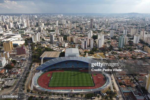 Aerial view of Estádio Olímpico Pedro Ludovico Teixeira before a Group A match between Paraguay and Bolivia as part of Copa America Brazil 2021 on...