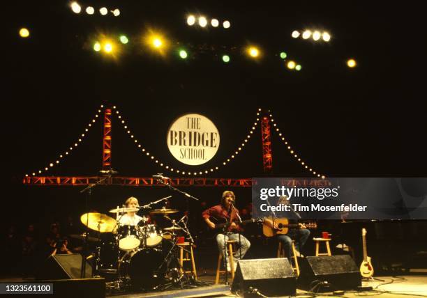 Jon Fishman, Mike Gordon, Trey Anastasio, and Page McConnell of Phish perform during Neil Young's Annual Bridge School benefit at Shoreline...