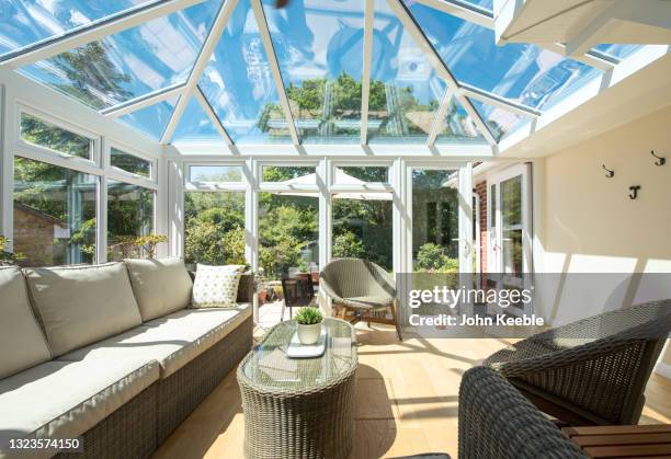 property interiors - veranda foto e immagini stock