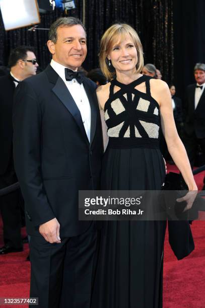 Walt Disney Company Chairman and Chief Executive Officer Bob Iger and wife Willow Bay on the red carpet at the 83rd Annual Academy Awards at the...
