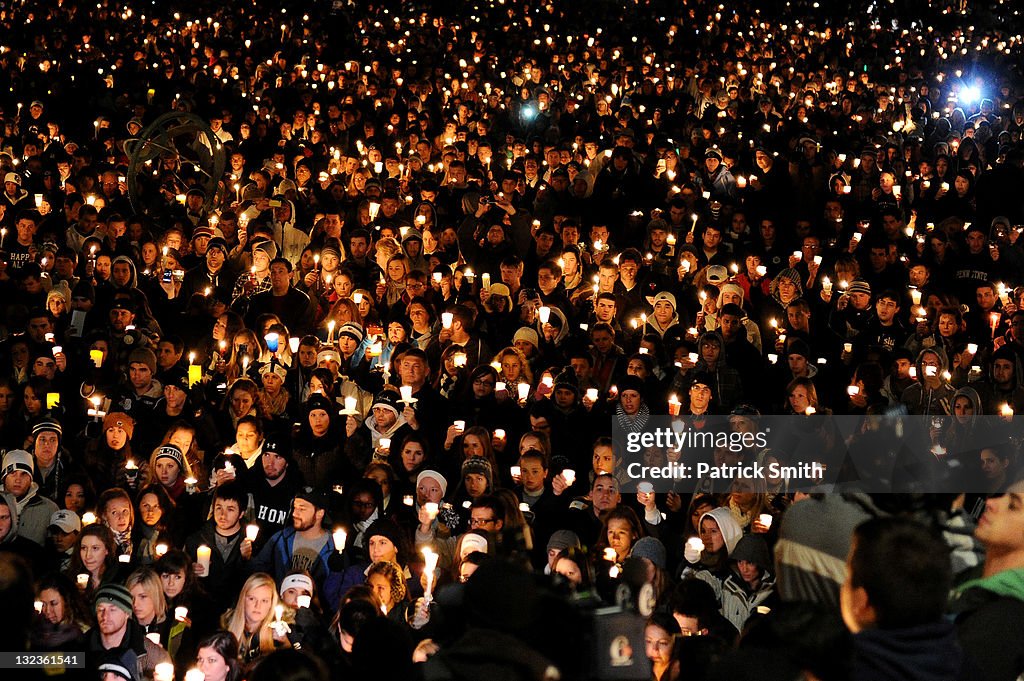 Penn State Students Hold Candle Light Vigil For Abused Victims