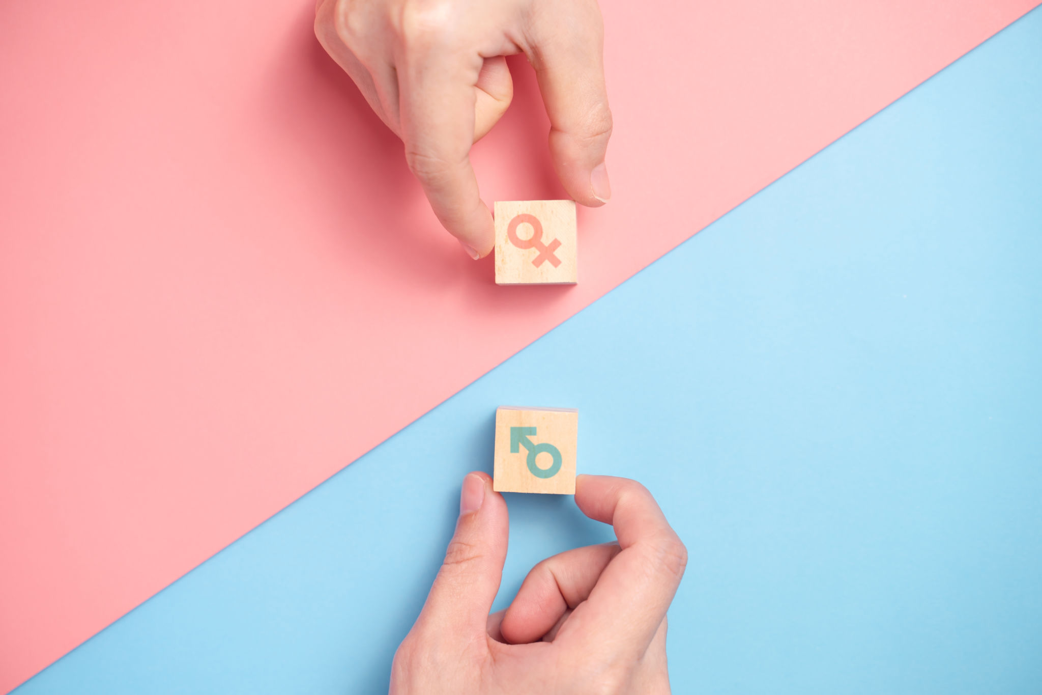 Gender icon on wooden blocks. Gender icon on wooden blocks.