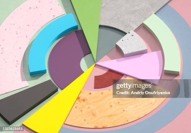 abstract multicolored circular chart - 3d charts foto e immagini stock