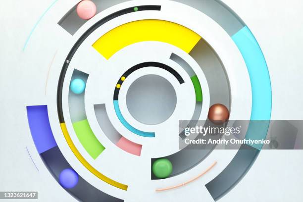 abstract multicolored circular chart - business strategy infographic stock pictures, royalty-free photos & images