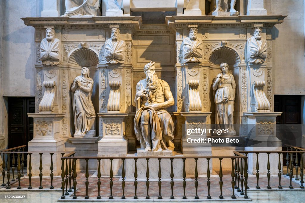 Moses Rome The Statue Of Moses By Michelangelo Inside The Church Of San Pietro In ...
